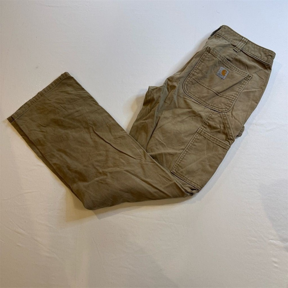 Carhartt Men's Canvas Carpenter Pants Brown Size M Workwear‎ Utility